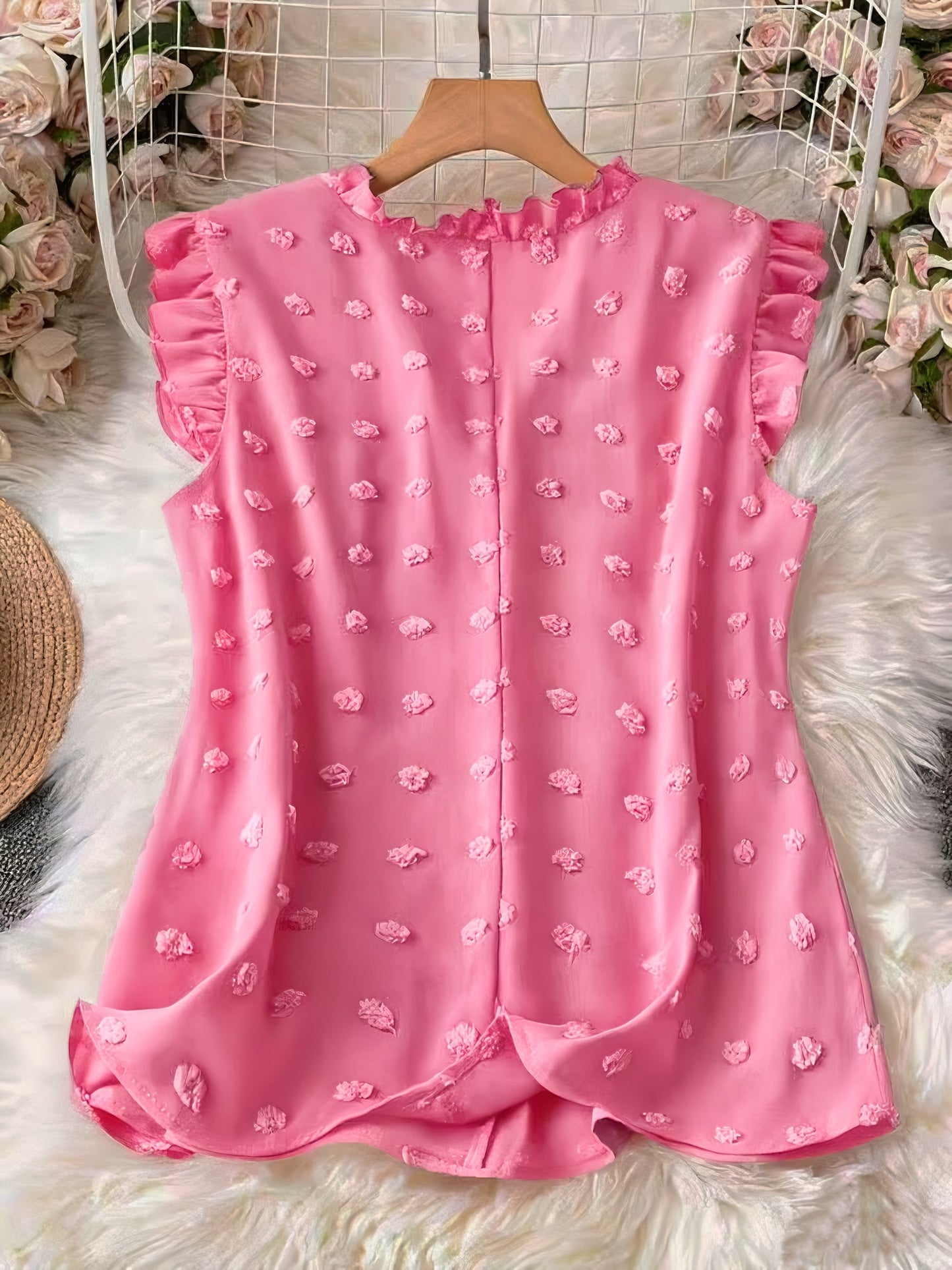 Damen Bluse Elegant mit Rüschen und Kurzarm – Perfekt für Freizeit und Büro