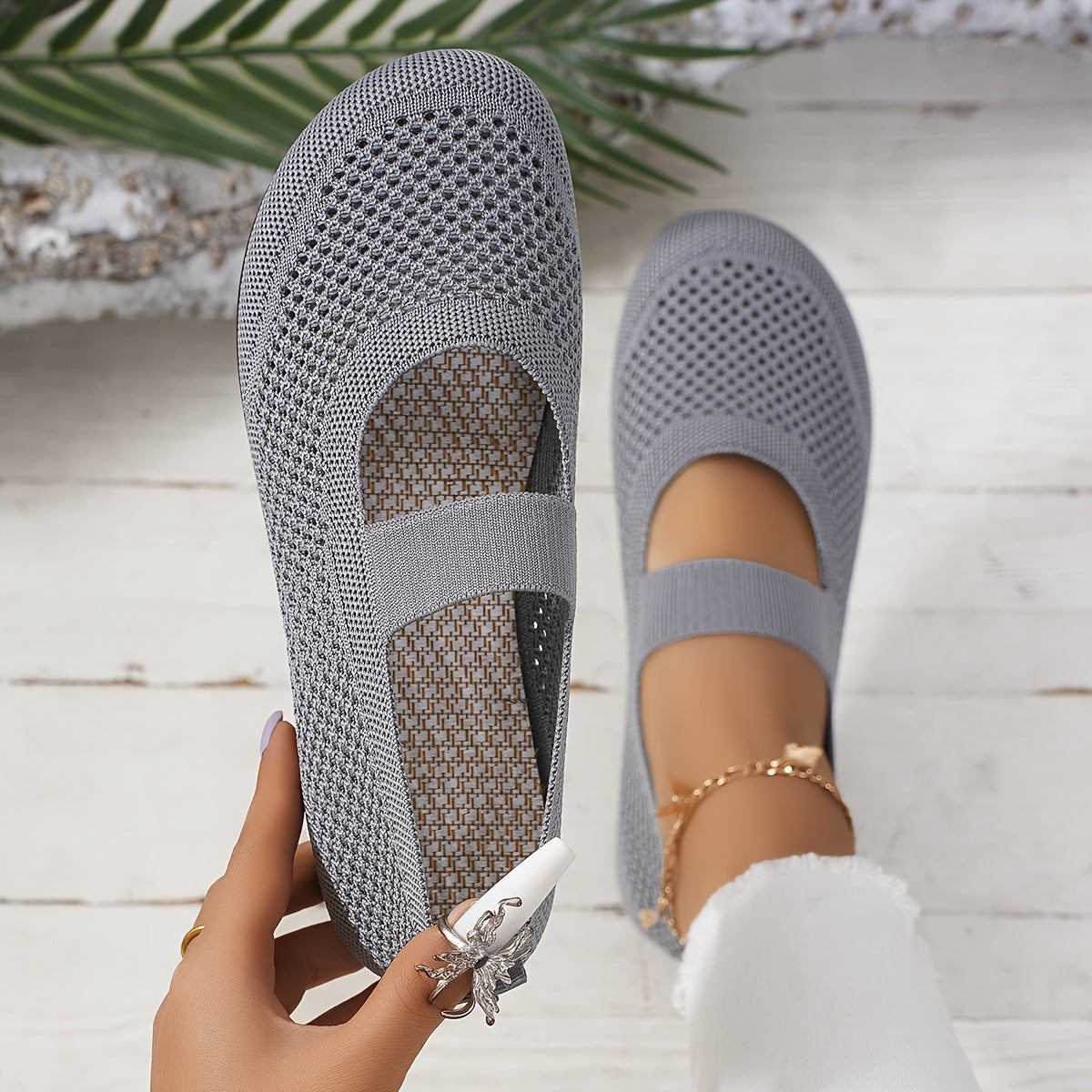 Damen Mary Jane Lauf- und Freizeitschuhe mit Belüftung und bequemer Passform