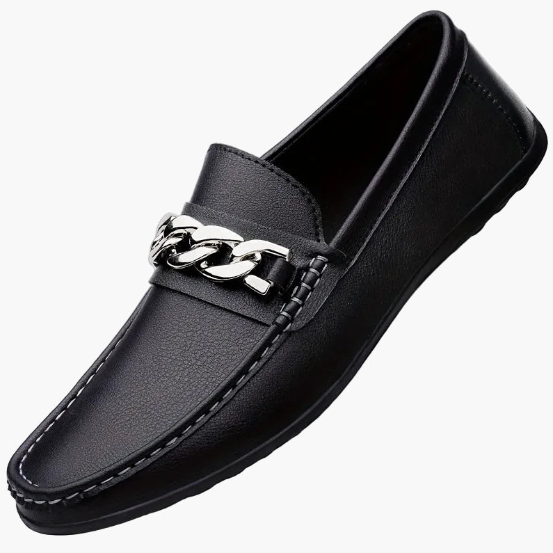Herren Slip-On Loafer mit Ketten-Detail – Eleganter Business & Freizeit Schuh