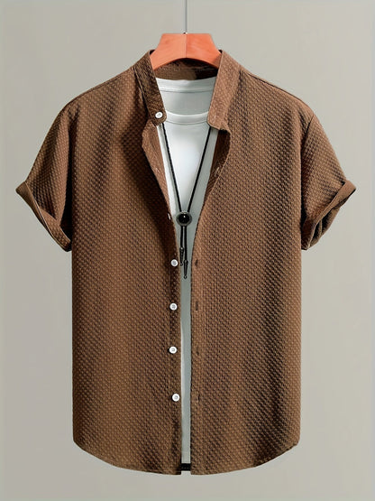 Herren Freizeit Kurzarm Hemd mit Struktur – Modernes Sommer Design für Alltag & Ausgehen