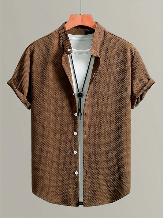 Herren Freizeit Kurzarm Hemd mit Struktur – Modernes Sommer Design für Alltag & Ausgehen
