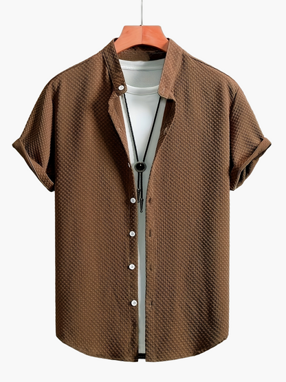 Herren Freizeit Kurzarm Hemd mit Struktur – Modernes Sommer Design für Alltag & Ausgehen