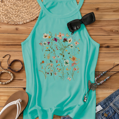 Damen Tanktop mit Wildblumen-Print – Sommerliches Freizeitshirt im Boho-Stil