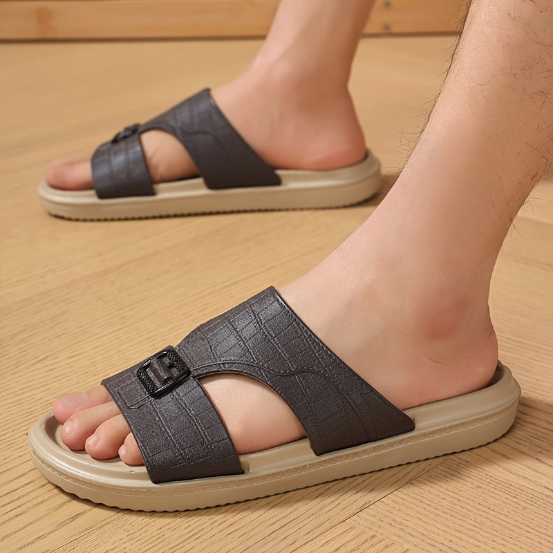 Herren Komfort-Slides mit Schnallen und modernem Design – Stilvolle Freizeitsandalen für Alltag und Freizeit