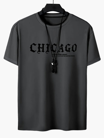 Herren T-Shirt Chicago Print Urban Streetwear Freizeitshirt