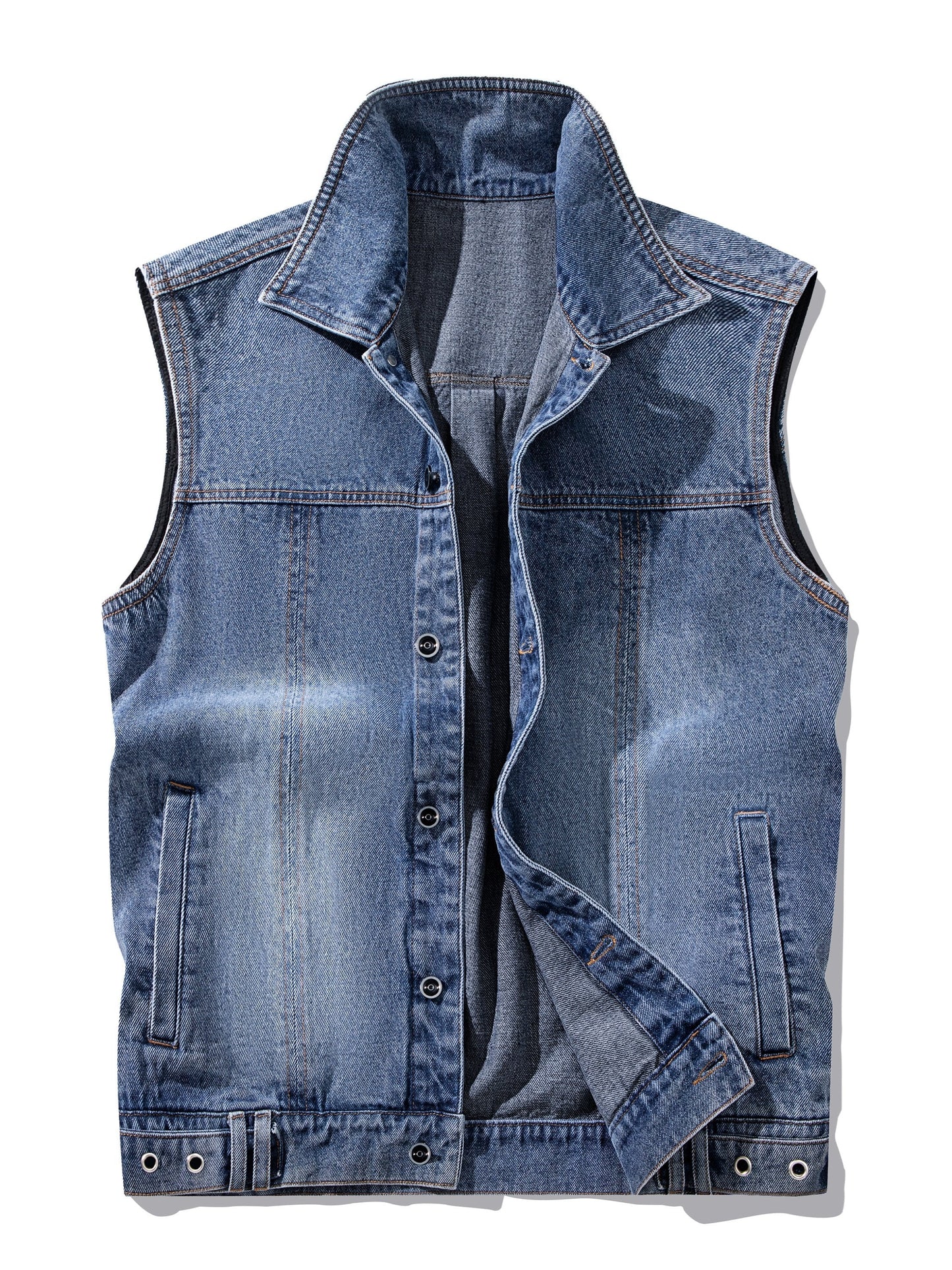 Herren Jeansweste im lässigen Streetwear-Stil ohne Ärmel – Ideal für Freizeit und Alltag