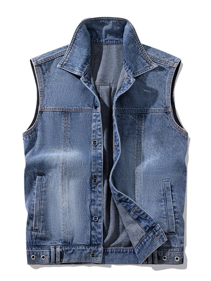 Herren Jeansweste im lässigen Streetwear-Stil ohne Ärmel – Ideal für Freizeit und Alltag