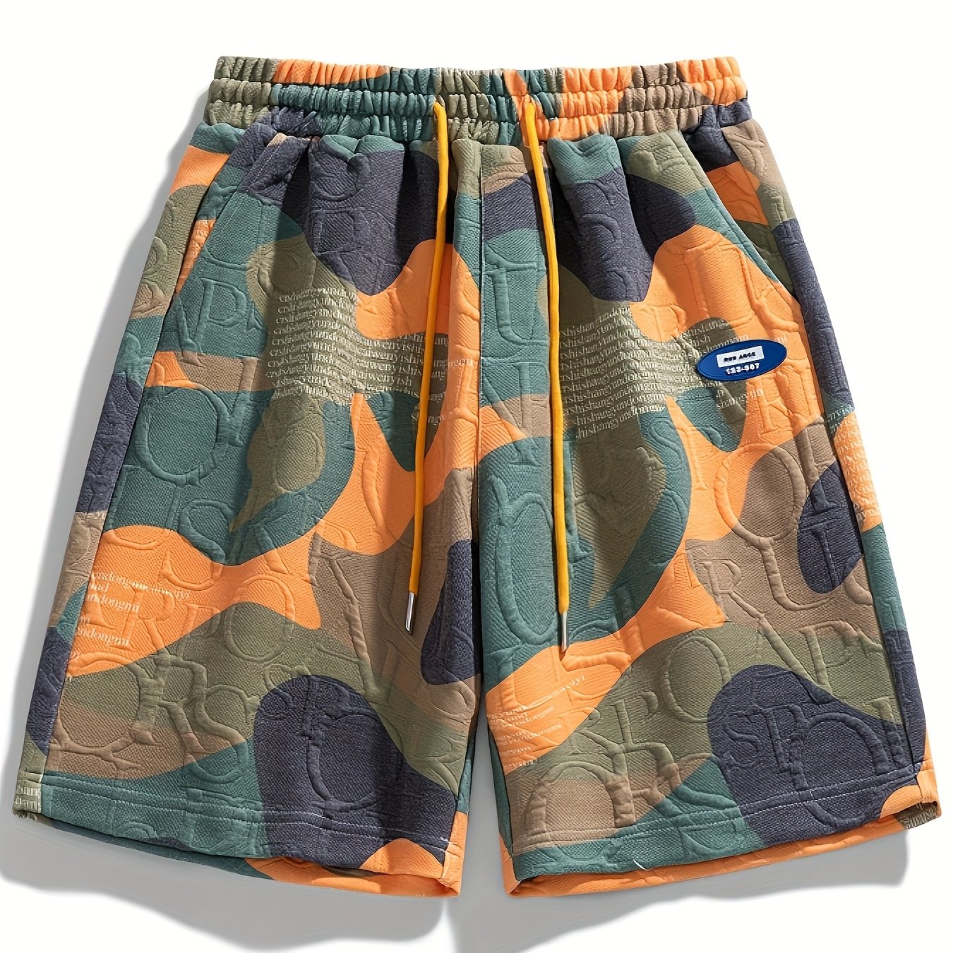 Herren Grafik-Shorts mit Camouflage und Prägung – Streetstyle Freizeitshorts