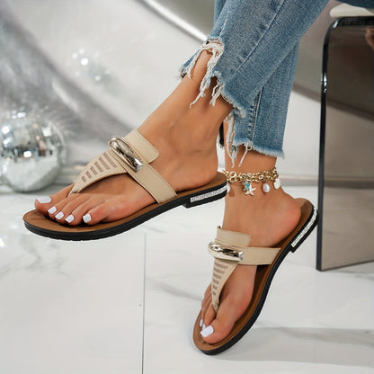 Damen T-Riemen Sandalen Elegant Stil für Strand & Freizeit