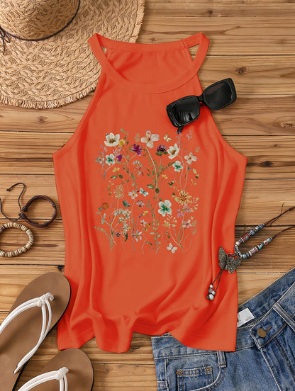 Damen Tanktop mit Wildblumen-Print – Sommerliches Freizeitshirt im Boho-Stil