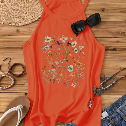 Damen Tanktop mit Wildblumen-Print – Sommerliches Freizeitshirt im Boho-Stil