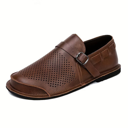 Herren Slip-On Business-Lederloafers mit Schnalle – Elegante Freizeitschuhe für Büro & Alltag