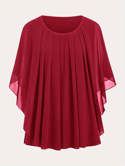 Damen Elegante Oversize Chiffon Bluse für festliche Anlässe und Alltag
