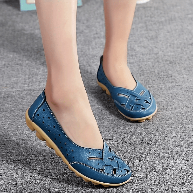 Damen Komfort-Ballerinas mit Flechtmuster – Bequeme Slipper für Alltag & Freizeit