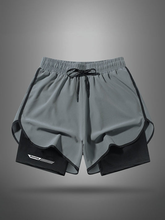 Herren Laufshorts 2-in-1 Sport Trainingsshorts mit Innenhose für Fitness und Jogging