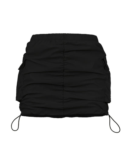 Damen Utility Minirock mit Kordelzug und Cargo-Taschen – Moderner Streetstyle