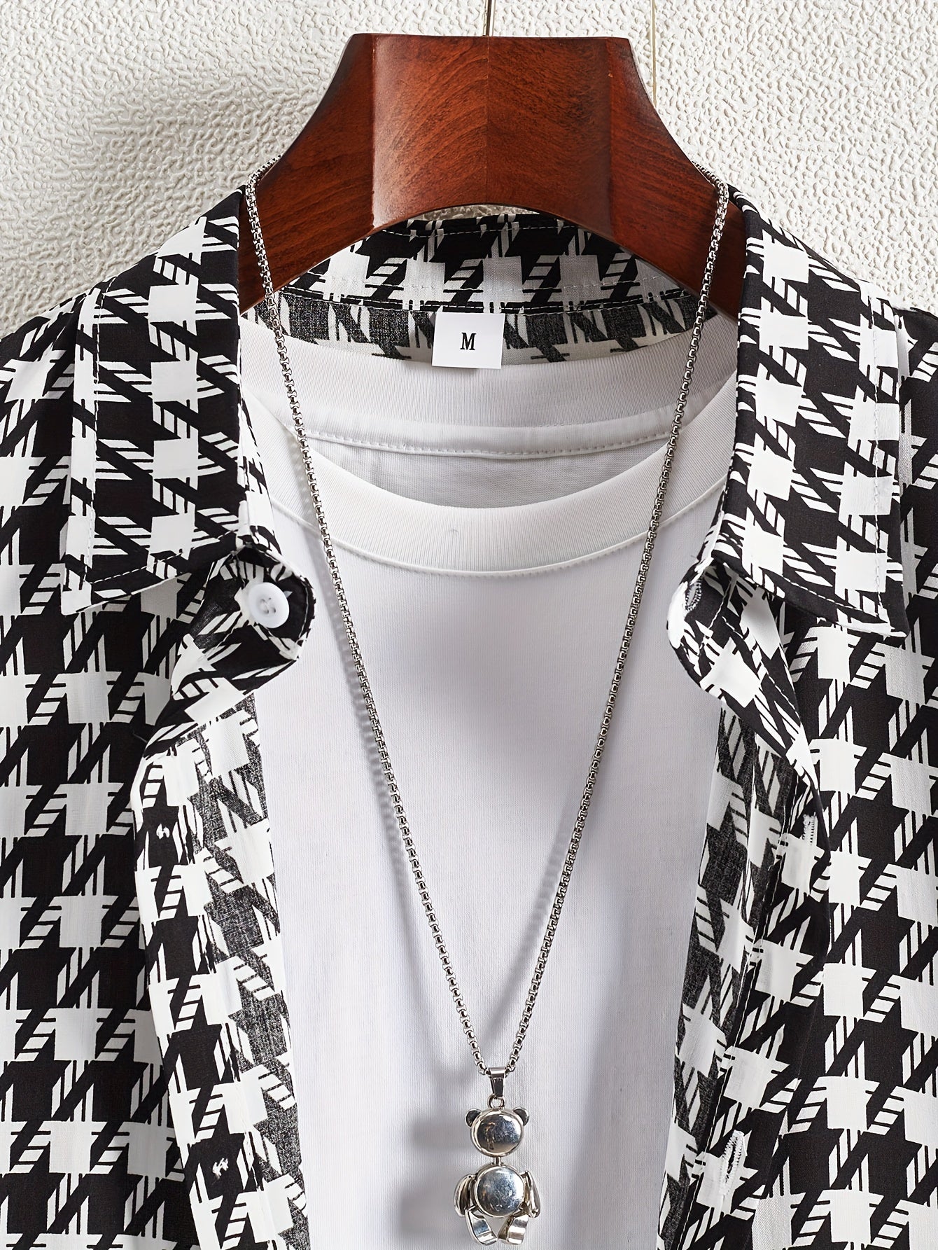 Herren Kurzarm Resort-Hemd mit geometrischem Muster – Modernes Freizeitshirt für stilbewusste Outfits
