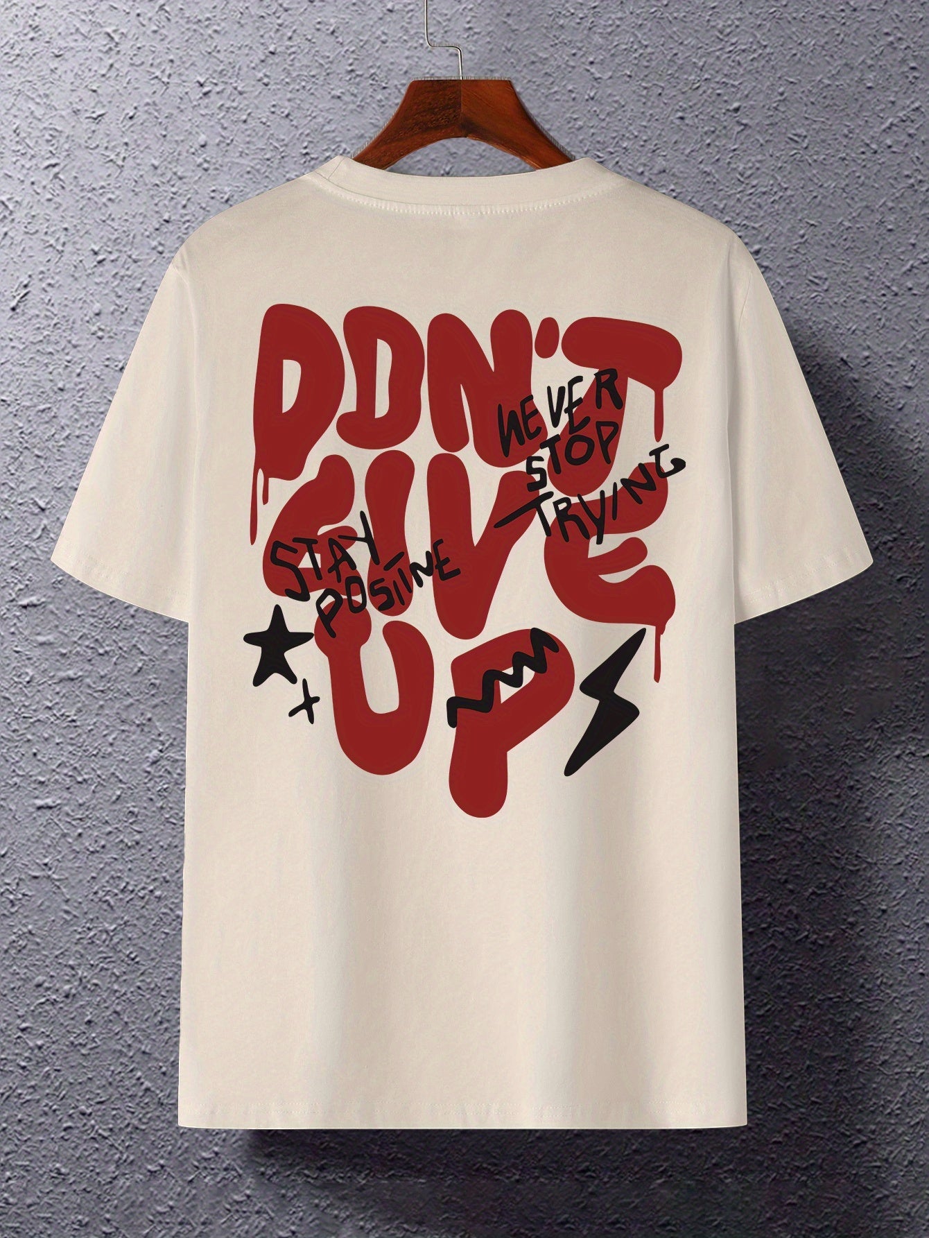 Herren Oversize Streetwear T-Shirt mit Motivdruck und inspirierendem Spruch – Urban Style für Freizeit & Motivation