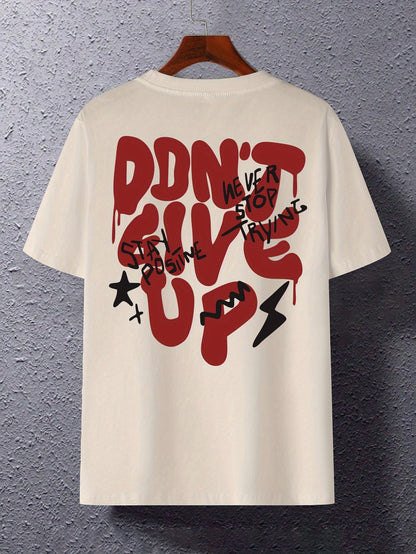 Herren Oversize Streetwear T-Shirt mit Motivdruck und inspirierendem Spruch – Urban Style für Freizeit & Motivation
