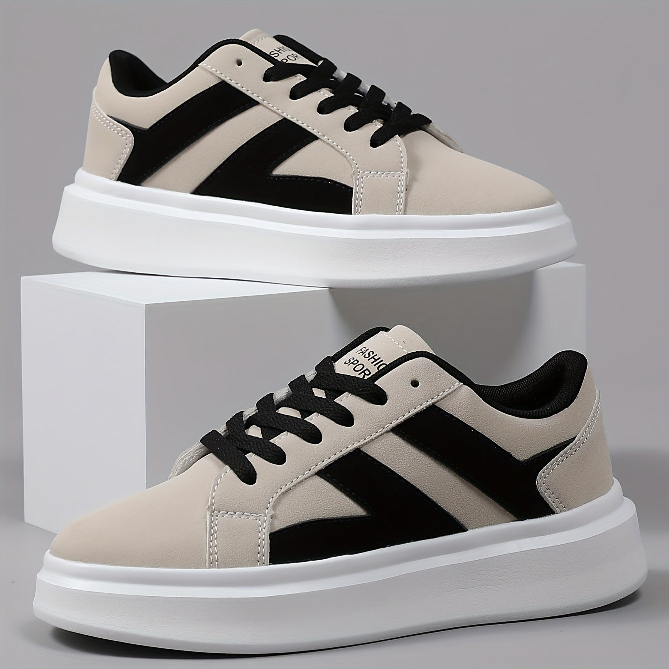 Herren Sneaker Low-Top Urban Streetstyle mit Plateau-Sohle – Trendige Freizeitschuhe
