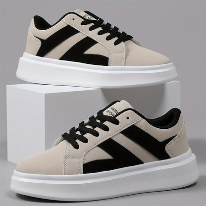 Herren Sneaker Low-Top Urban Streetstyle mit Plateau-Sohle – Trendige Freizeitschuhe