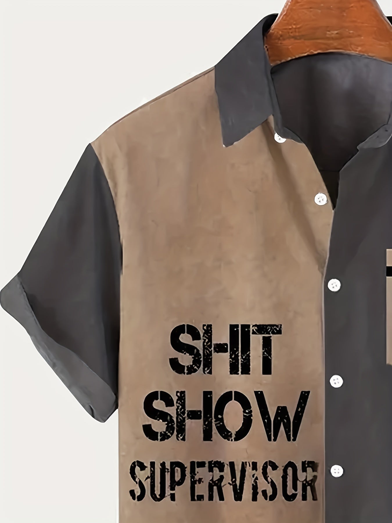 Herren Vintage Kurzarm Hemd – Lustiges Shit Show Supervisor Statement, Lockerer Sommerstil