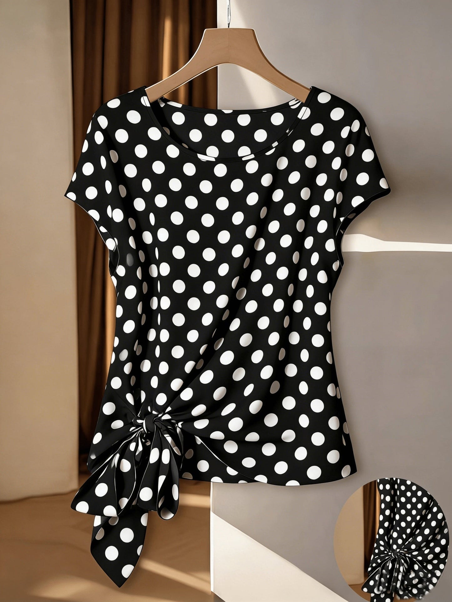Damen Boho-Bluse mit Paisley-Muster und asymmetrischem Knoten – Elegantes Sommer-T-Shirt für Freizeit und Büro