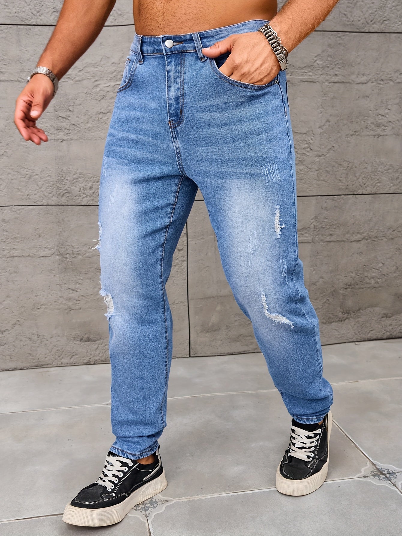 Herren Jeans im Distressed Streetstyle Look – Lässige Freizeitjeans