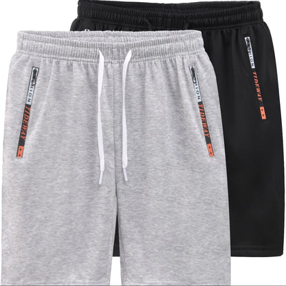 Herren Trainingsshorts 2er-Pack – Sportliche Fitness- und Freizeit-Shorts mit Reißverschlusstaschen