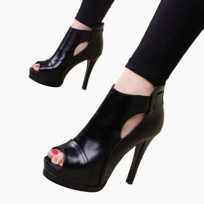 Damen High Heel Stiefeletten mit Peep-Toe und Plateau – Elegante Abendschuhe für besondere Anlässe
