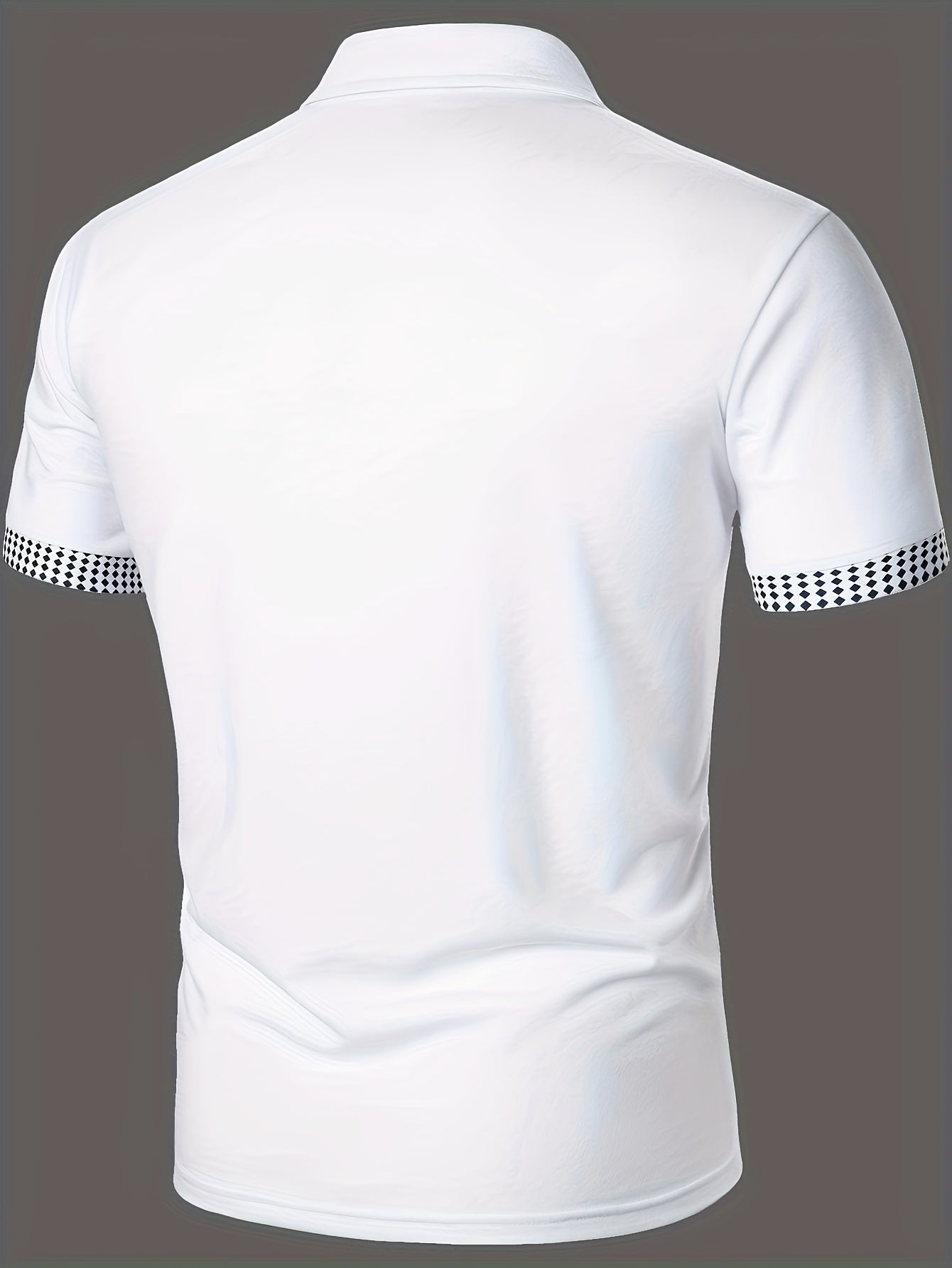 Herren Poloshirt mit modernem Reißverschluss und Kontrastmuster – Stilvolles Freizeit- und Business-Oberteil