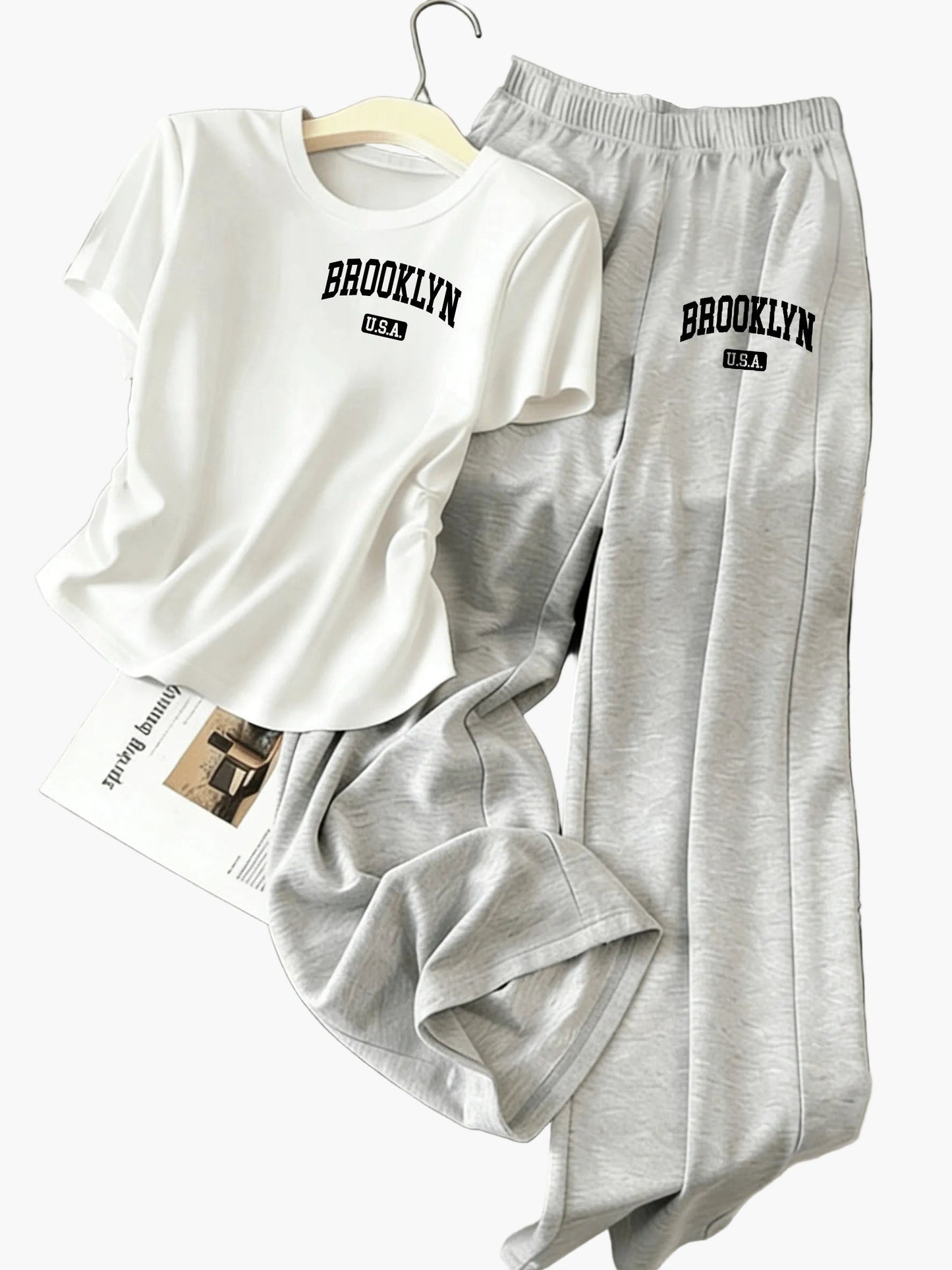 Damen Zweiteiler Set mit Schleifen-Detail – Freizeit & Loungewear Outfit