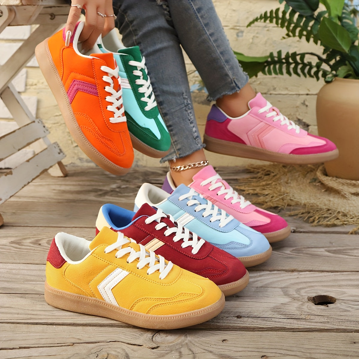 Damen Retro Sneaker – Bequeme Freizeitschuhe für Alltag und Streetstyle