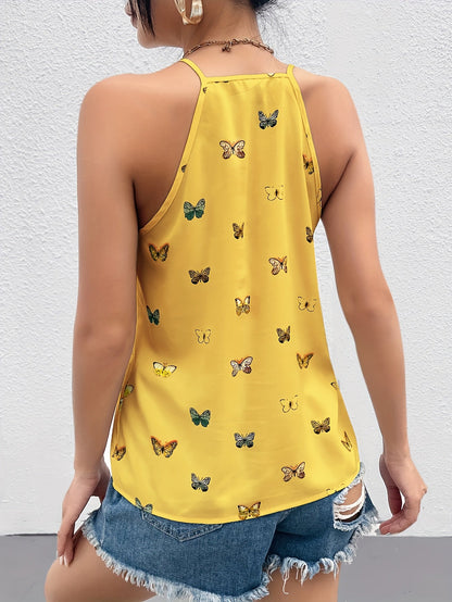 Damen Schmetterling Print Trägertop – Elegantes Sommer-Top für Freizeit & Alltag