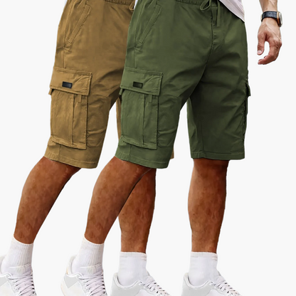 Herren Cargo Shorts 2er Pack – Bequeme Freizeit- und Outdoor-Bermuda mit Taschen