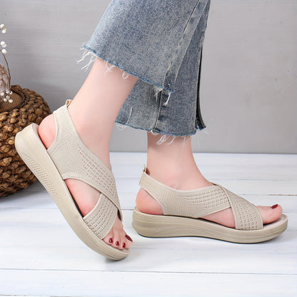 Damen Komfort-Slingback-Sandalen mit Kreuzriemen für Alltag und Freizeit