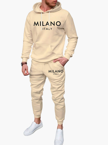 Herren Milano Italy Trainingsanzug – Modischer Freizeit Hoodie & Jogginghose Set für Alltag und Sport