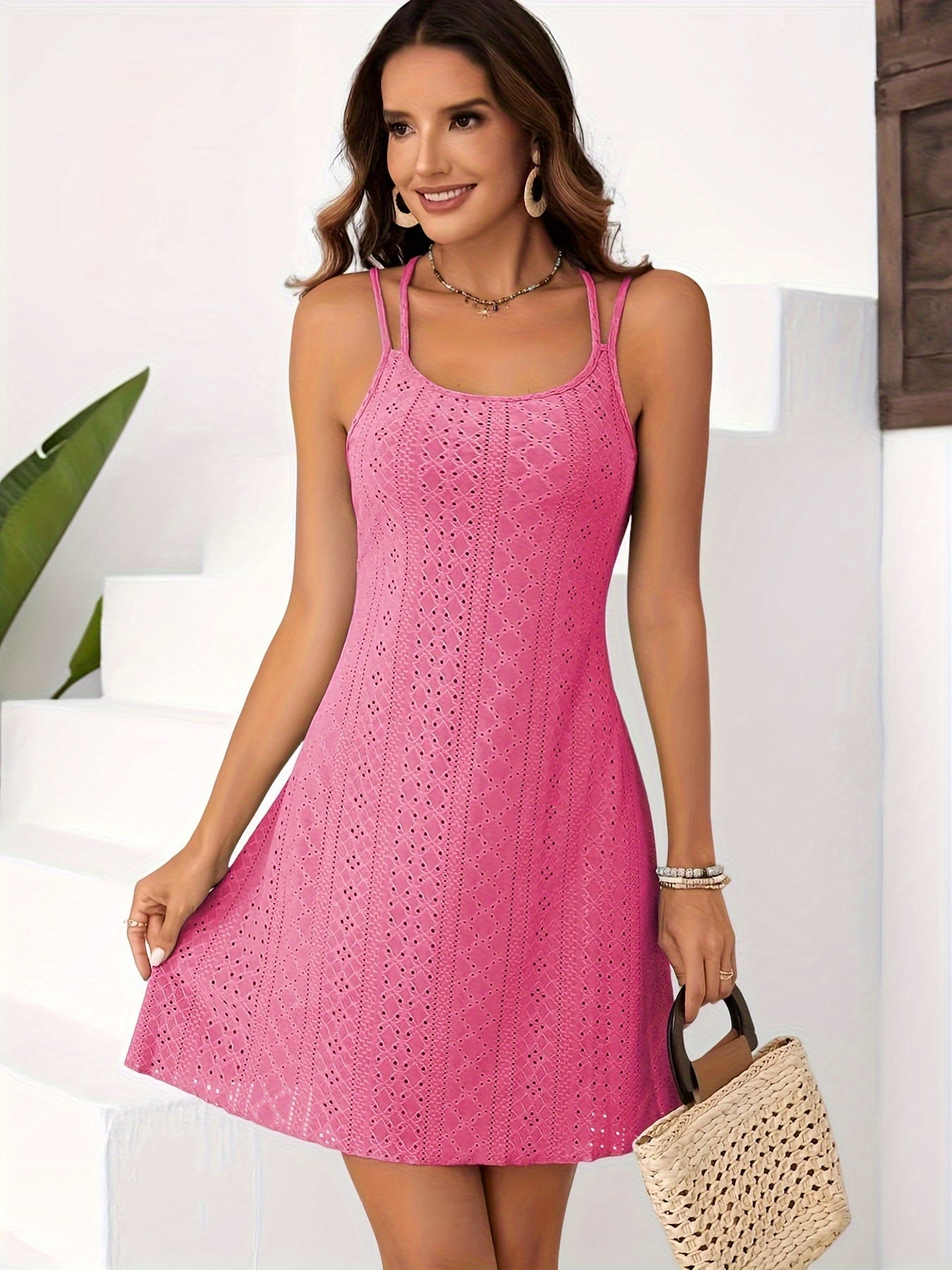 Damen Sommer Strandkleid Elegant A-Linie mit Doppelträgern – Perfekt für Freizeit und Urlaub