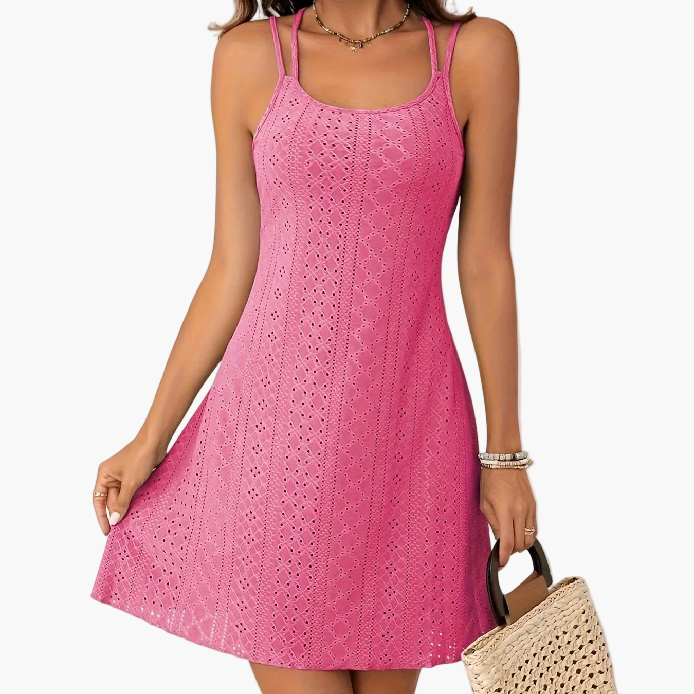 Damen Sommer Strandkleid Elegant A-Linie mit Doppelträgern – Perfekt für Freizeit und Urlaub