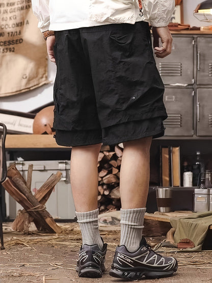 Herren Performance Shorts mit doppeltem Layer und atmungsaktivem Mesh – Sport & Freizeit