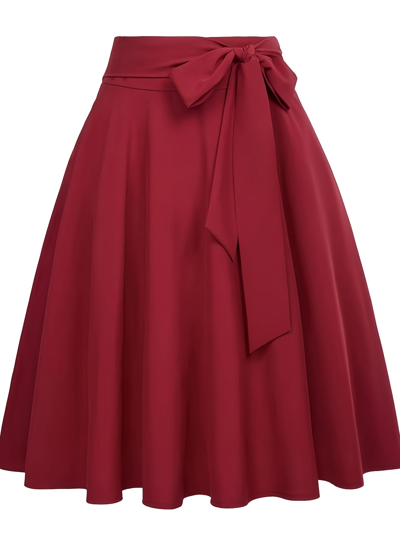 Damen Vintage A-Linien Rock mit Schleife – Eleganter Swingrock für Alltag & Freizeit