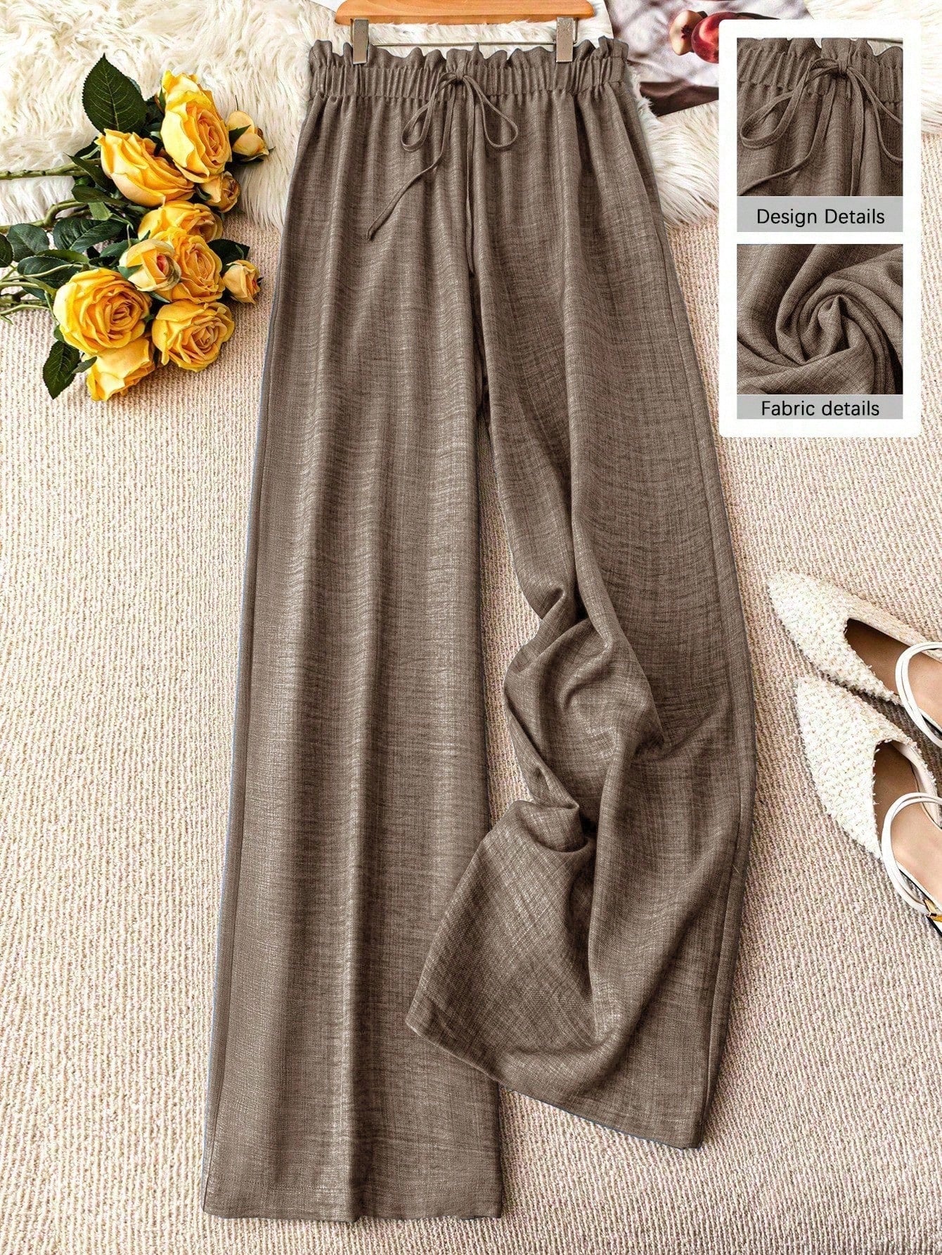 Damen Weite Freizeithose mit Kordelzug – Lässiger Look für Alltag & Urlaub