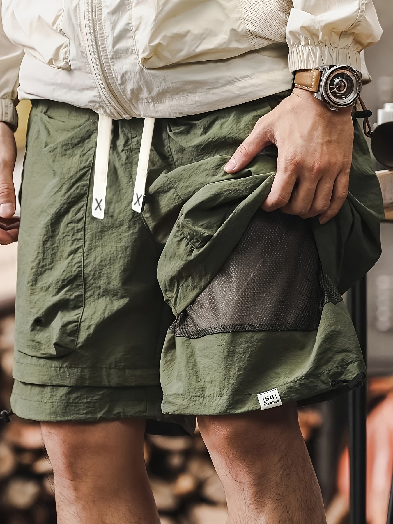 Herren Performance Shorts mit doppeltem Layer und atmungsaktivem Mesh – Sport & Freizeit