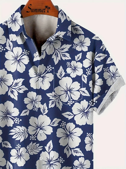 Herren Hawaii-Hemd mit Blumenmuster – Perfekt für Urlaub und Sommer