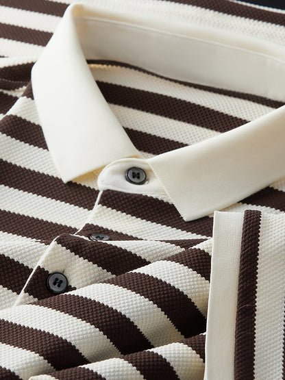 Herren Poloshirt mit klassischem Streifenmuster – Kurzarm, maritimer Look, eleganter Freizeitstil