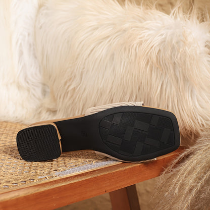 Damen Slide Sandalen mit Blockabsatz und modernem Design