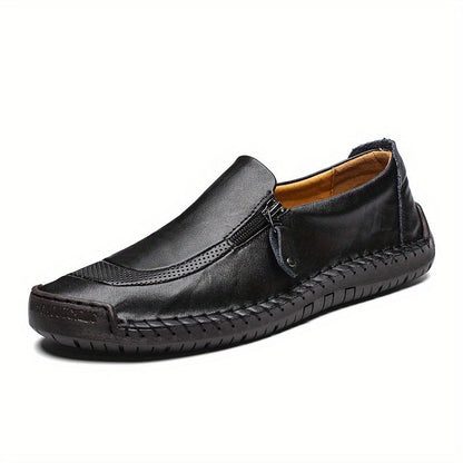 Herren Vintage Mokassin-Slipper mit Reißverschluss – Bequeme Freizeitschuhe für Alltag und Party