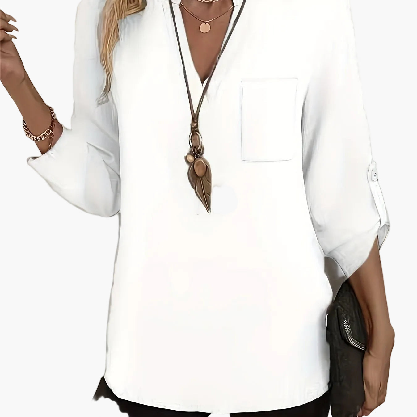 Damen Tunika-Bluse im legeren Boho-Stil für Alltag und Büro