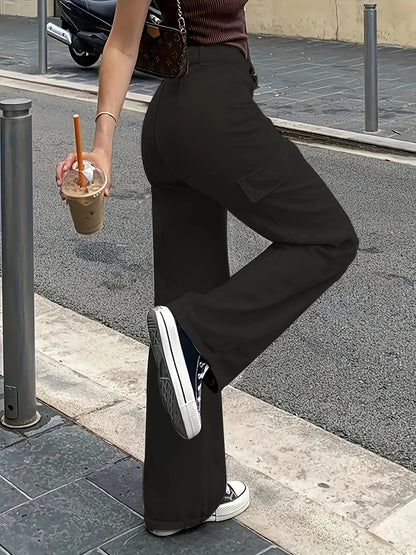 Damen Cargo Hose mit weitem Bein – Modische Freizeit- und Streetwear Hose für Frühling und Sommer