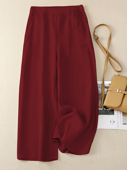 Damen Weite Freizeithose mit Kordelzug – Eleganter Sommer-Look für Alltag und Büro